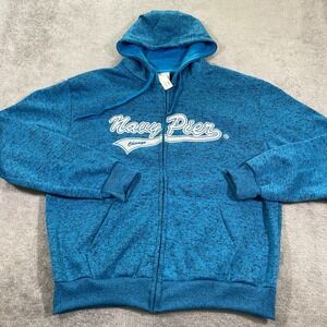 Dimco Apparel Full Zip Chicago Swoosh Hoodie‎ Jacket Mens Navy Pier Blue Size XL